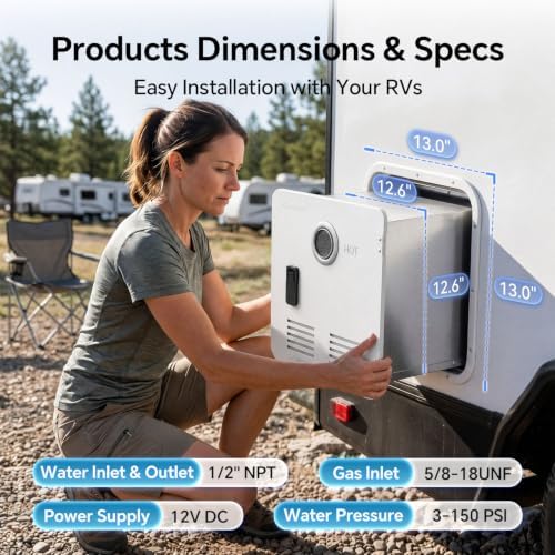 Ranein RV Tankless Water Heater, 65,000 BTU, 3.9 GPM, CSA, Model RA65EH - Image 4