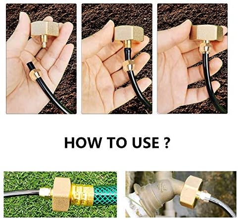 Hourleey Garden Hose Adapter, Brass Standard 3/4" Female Thread to 1/4" Tube Adapter for Water Hose, Convert 3/4" Garden Hose to 1/4" Tube, 3 Set - Image 4