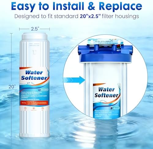 Whole House Water Softener System + Extra 1 Pack Replacement Cartridge, 3/4'' FNPT Highly Reduces Hardness, Limescale, Chlorine & Odor, Delivers Pure & Healthy Water| Protect Appliances - Image 5