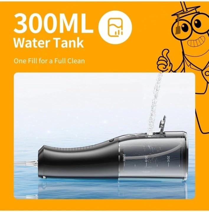 Truefloss Cordless Water Flosser 4 Modes 2000mAh Battery 5 Jet Tips Replacement, IPX7, Black Color - Image 6