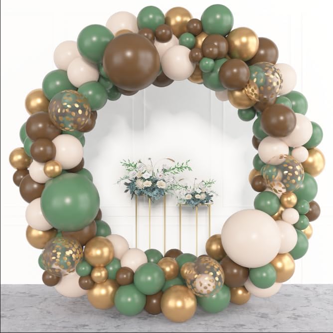 Amandir 153pcs Sage Green Brown Balloon Garland Arch Kit Different Sizes - Image 5