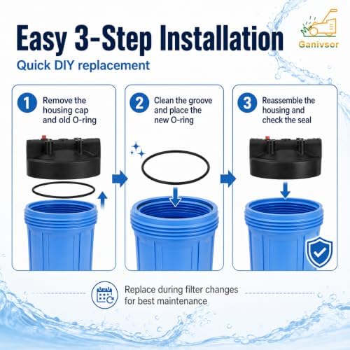 Ganivsor 4-Pack 151122 Water Filter O-Ring Replacement for Pen-tek Big Blue 10" and 20" Whole House Filtration, Compatible with Culligan HD-950, American Plumber W10-PR, Buna-N Leak-Proof Seal - Image 7