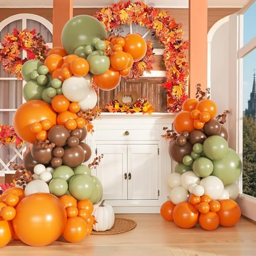Green Fall Balloon Arch Kit for Autumn Baby Shower Decorations - Image 3