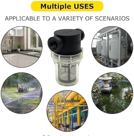1/2" Female NPT In-Line Strainer with 100 Mesh Stainless Steel Filter Screen Clear Bowl for Easy Cleaning by SEAFLO - Image 4