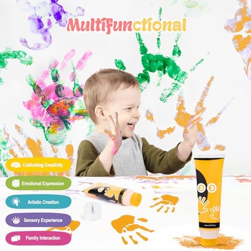 Baby Hand and Footprint Paint, Sponge Head, Baby Safe Paint, Warm-Yellow - Image 3