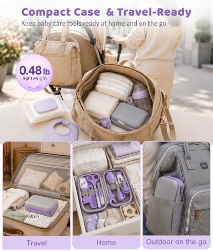 YASEW Baby Grooming Kit, Storage Bag, Newborn Essentials, Gift Ready Purple - Image 7