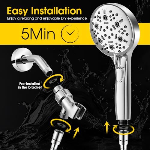 High Pressure Shower Head with Handheld,Power Wash & Auto Reset - Image 5