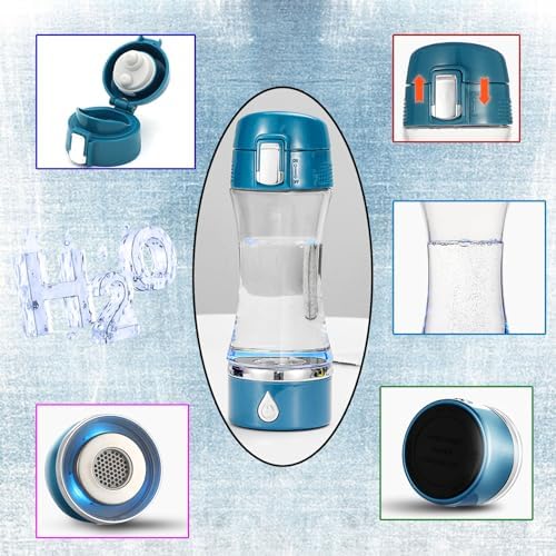 Electrolyzed Water Machine for Home Office Travel,Portable Rechargeable Hydrogen Water Generator,Alkaline Ionizer Generator,Red - Image 7