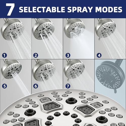 High-Pressure Rainfall Shower Head, 7 Adjustable Spray Modes – Luxurious Premium Water-Saving Design, 40-Second Installation, Adjustable & Easy-to-Clean Bathroom Shower Head - Image 4