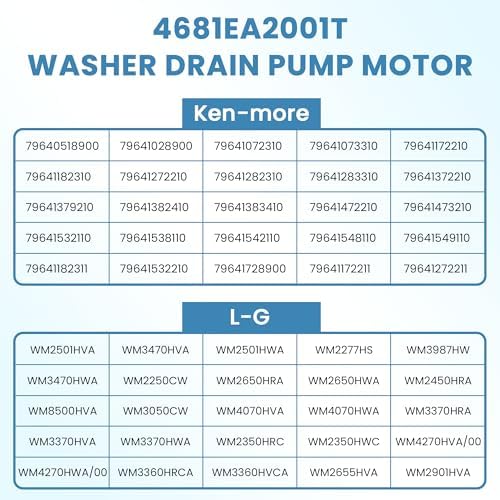 4681EA2001T Washer Drain Pump Assembly Fit for L-G & Ken-more Washer Drain Pump OEM Motor Replaces AP5328388, 4681EA1007G, 2003273, 4681EA1007D by MIFLUS - Image 5