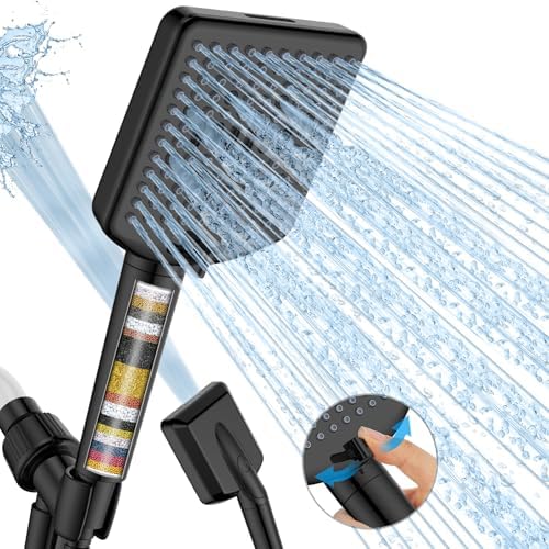 Filtered Shower Head with Handheld, High Pressure 6 Mode Showerhead by homlord