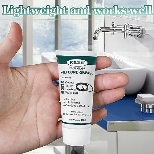 KEZE Food Grade Silicone Grease Pool Lube Tube O Rings Lubricant for Plumber Faucet Gasket Water Filter Rubber Seal Silicon Grease with Brush 1 oz 2-Pack - Image 6