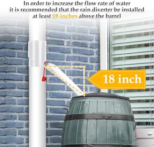 Rain Water Collection Barrel - Rainwater Collection System | UV Resistant Rain Barrel Diverter Kit | Portable Rain Barrels to Collect Rainwater from Gutter for Car Washing, Irrigation - Image 6