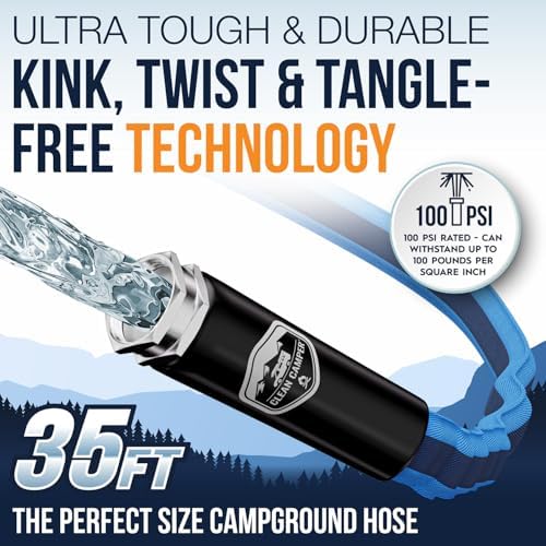 Clean Camper RV Fresh Water Drinking Hose, 35', Kink-Free Design - Image 5