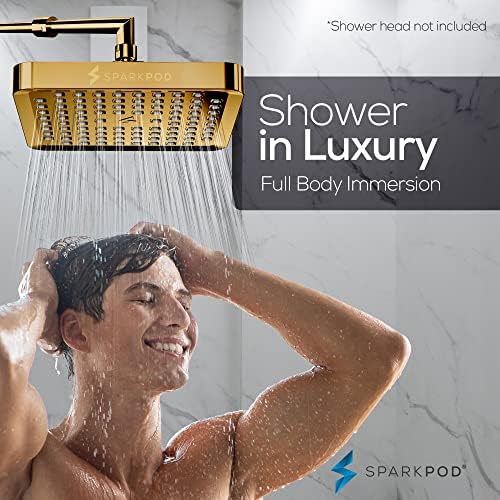 SparkPod Rain Shower Head, 6 Inch Square, Egyptian Gold Finish - Image 6