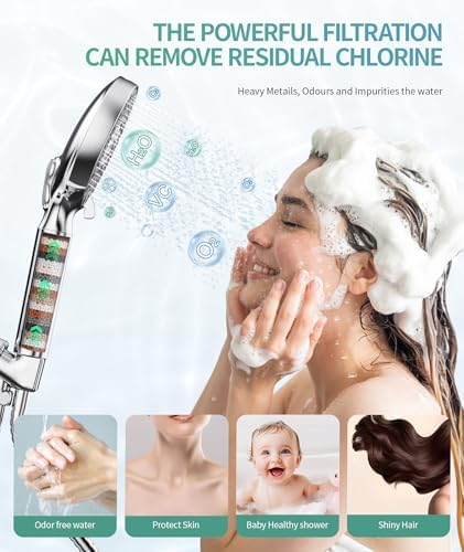 SR SUN RISE Shower Filter for Handheld Shower Head, 2-Pack Replacement Filters for Hard Water Remove Chlorine and Harmful Substances Only Fits SR SUN RISE Shower Head - Image 4