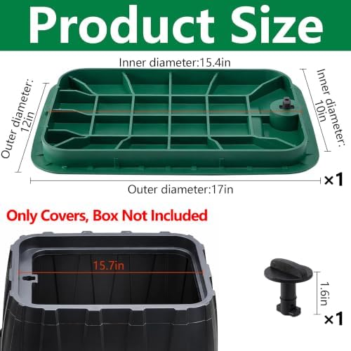12" x 17" Irrigation Valve Box Cover, Sprinkler Valve Cover Replacement - Image 2