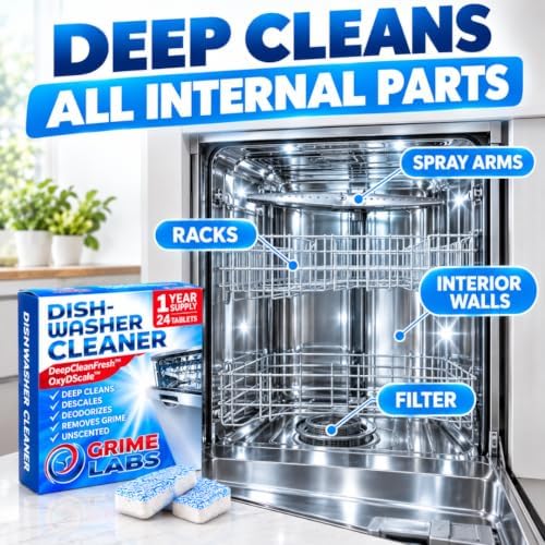 Dishwasher Cleaner Deodorizer Descaler Tablets, 24 pack Heavy Duty Deep Clean and Natural Limescale Remover, Dish Washer Cleaner Machine Pods, 12 Months Supply - Image 4