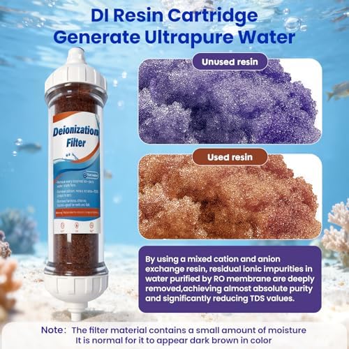 4 Stage Reverse Osmosis/Deionization Water Fliter System, 50 GPD Tankless Reverse Osmosis Water Filtration System for Aquarium with DI Water Filter - Image 5