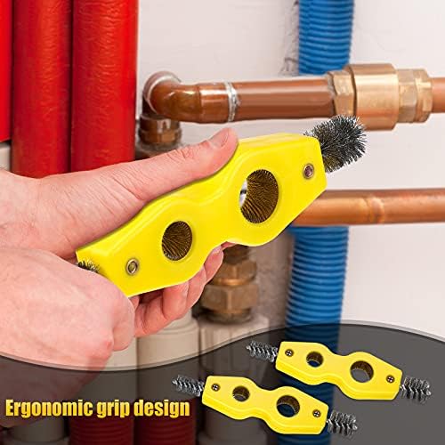 Honoson 4 Pcs 4-in-1 Copper Pipe Cleaner Brush, 1/2 in & 3/4 in, Yellow - Image 4