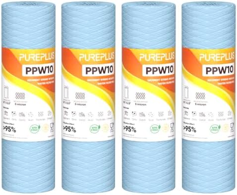 PUREPLUS PRO 5 Micron 10"x2.5" Whole House String Wound Sediment Filter by PUREPLUS