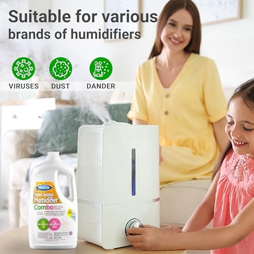 Bacteriostatic Humidifier Water Treatment– Extend Filter Life Eliminate Odors & Prevent Bacterial Growth – Compatible with All Cool Mist & Warm Mist Humidifiers – 64 oz Easy Pour Bottle (2 pack) - Image 5