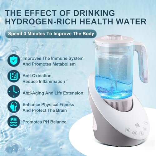 Hydrogen Water Ionizer Machine,Hydrogen Water Pitcher,Hydrogen Alkaline Water Generator Electrolysis Jug,Hydrogen Bottle with SPE and PEM Technology, Balanced pH Water Ionizer (Water Machine) - Image 3