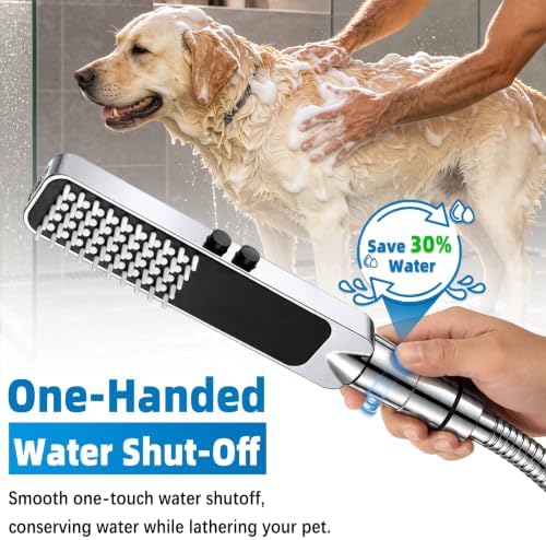 YDmeet High Pressure Dog Shower Attachment with ON/OFF Switch (Chrome) - Image 3