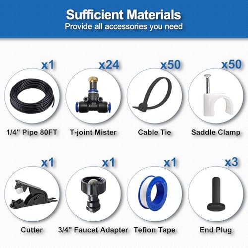 Misters for Outside Patio, 80FT|24M Outdoor Water Misting Cooling System. - Image 6