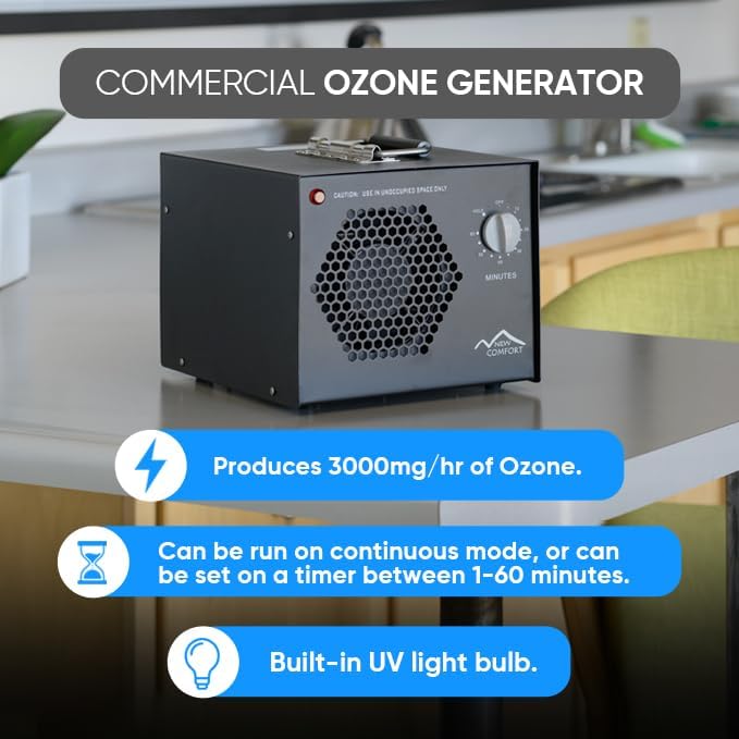 Ozone Air Purifier Cleaner for Commercial use or Home – Professional Odor Eliminator with 60-minute timer for Large Spaces – Reliable Air Sanitizer for Homes, Offices & Commercial Use - Image 2