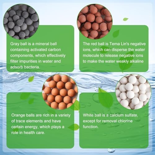 3 Packs Replacement Shower Filter Beads Four Color Replace Mineral Bead Stone Ball Handheld Showerhead Replacement Stones Replacement Anion Mineral Shower Head Bead for Filtered Shower Head - Image 3
