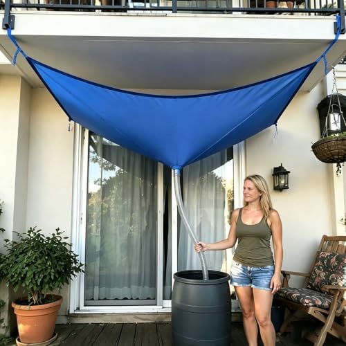 Rainwater Collection System with Hose and Water Diverter Tarp - Image 7