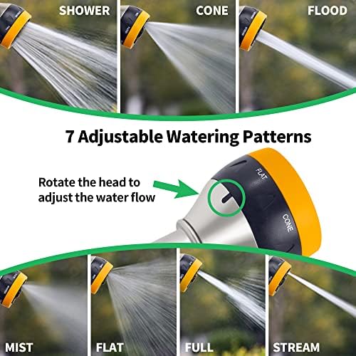 AUTOMAN Garden Nozzle Sprayer, High Pressure Spray Nozzle, 100% Metal Water Hose Nozzle, 7 Patterns Watering Nozzle, Heavy Duty Sprayer Garden Nozzle for Watering Plants & Lawns, Washing Cars & Pets - Image 3