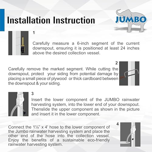 JUMBO Rooftop Rainwater Harvesting System from Downspouts Diverter Size 2” x 3” - Image 6