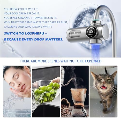 Faucet Water Filter, 3-Stage Filter with UV-C & Self-Powered Display, Dual Modes for Tap/Filtered Water, Safe for Food & Skin Fits 22/24/28mm and Circular Tap - Image 3