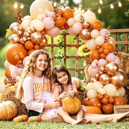 Orange Pink Fall Balloon Arch Kit for Autumn Thanksgiving Party Decorations - Image 3
