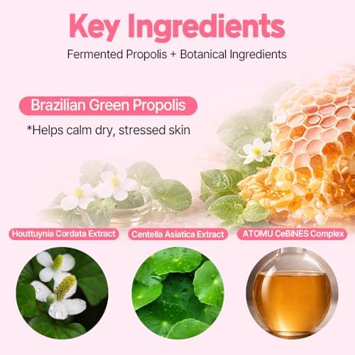 ATOMU Soothing Hydrating Face Serum for Sensitive, Dry Skin with Fermented Propolis, 0.68 fl.oz. - Image 6