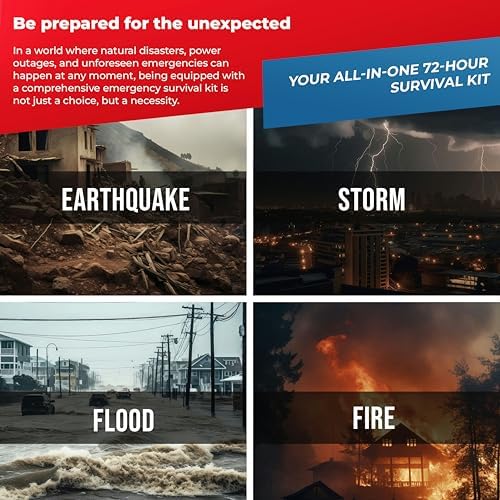 First My Family All-in-One Premium 2-Person Emergency Survival Kit | Hurricane & Earthquake Preparedness Supplies | Disaster Backpack with 72-Hour Survival Gear, First Aid, and More - Image 7