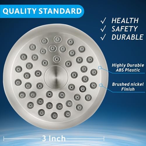 High Pressure Shower Head - Powerful Bathroom Pressure Boosting Showerhead - Perfect Universal Replacement for Rain Shower Heads(Brushed Nickel) - Image 5
