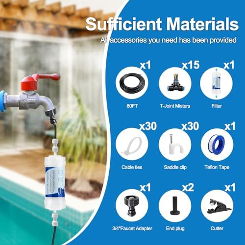 Misters for Outside Patio, Outdoor Water Misting Cooling System, 60FT|18M. - Image 6