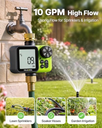 Sprinkler Timer, Brass Inlet Garden Hose Timer with Rain Delay - Image 4