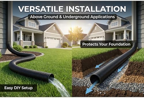 Corrugated Pond Tubing - Flexible, Kinkproof, Reinforced PVC Hose for Water Gardens, Pumps, Waterfalls & Aquaculture (10 Feet Black, 1.0 Inch) - Image 7
