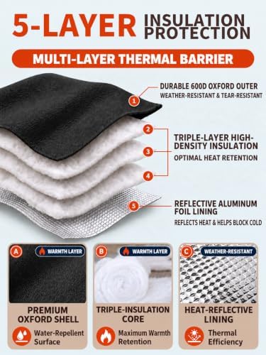 Bitubi Insulated Backflow Cover for Freeze Protection, 14" W x 26" H, Black - Image 6