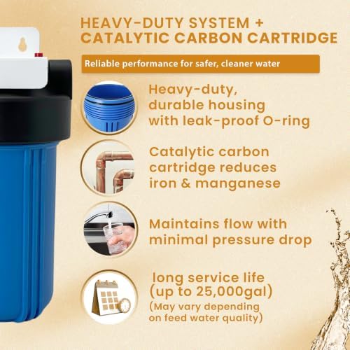 Whole House Water Filter 10" x 4.5" for Iron, Manganese, PFAS EZ-2400 - Image 6