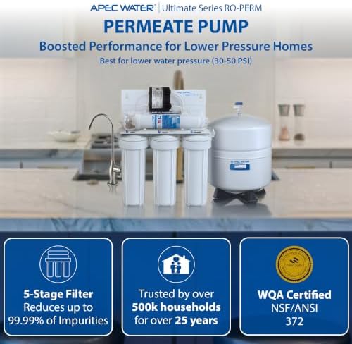 APEC Water RO-PERM, 5-Stage RO Water Filter System, Permeate Pump - Image 2
