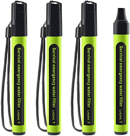 4 Pack Water Filter Straw - Water Purifying Device - Portable Personal Water Filtration Survival - for Emergency Kits Outdoor Activities and Hiking - Water Filter Camping Travel Survival Backpacking by Logest