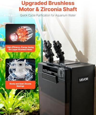 VEVOR 317GPH Canister Filter, 3-Stage External Aquarium Filter with Powerful Pump, Water Circulation Cleaning Machine with Media for Large Fish Tanks and Aquariums Up to 100 Gallons, for Freshwater - Image 5