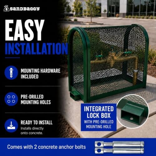 Sandbaggy Durable Backflow Security Cage – Backflow Preventer Enclosure (29” x 25” x 14.5” (LxHxW), 5, Count) - Image 6