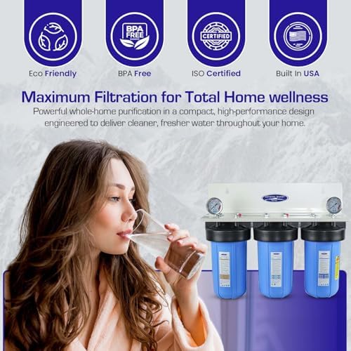 Compact Whole House Water Filter, Smart Series (3-6 GPM | 1-2 People), Triple, Includes 1" Connection | Crystal Quest - Image 3