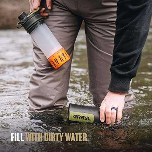 GRAYL GeoPress 24 oz Water Purifier & Water Filter Bottle, Black Camo - Image 5